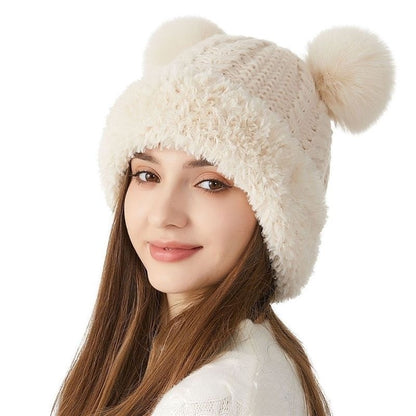 Winter Kids Knitted Hat with Cute Fur Ball | Outdoor Warm Beanie for Children
