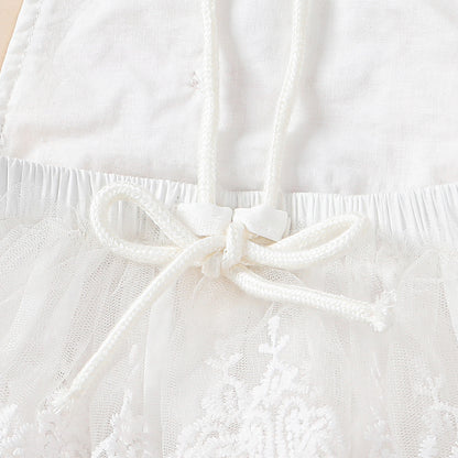 Enchanting Elegance: Girls' Butterfly Lace Spaghetti Strap Princess Dress with Headband