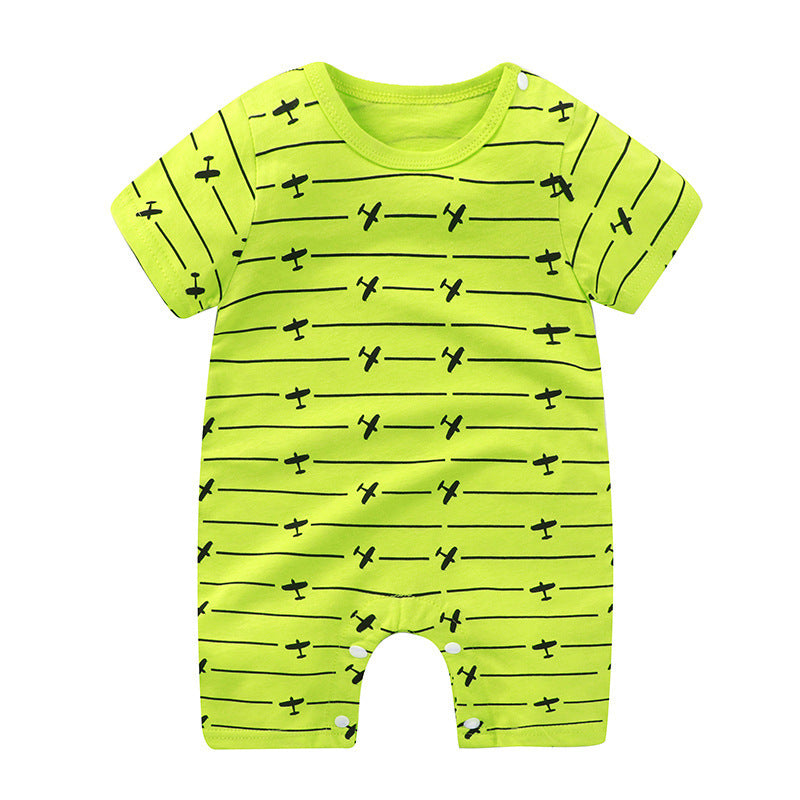 Adorable Cartoon Printed Baby Cotton Pullover Romper - Soft and Comfy