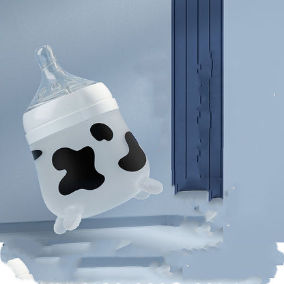 Cow Printed Silicone Baby Bottle - BPA-Free and Leak-Proof Design