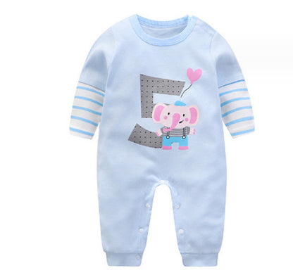 Long Sleeve Cartoon Printed Romper to Keep Your Baby Warm