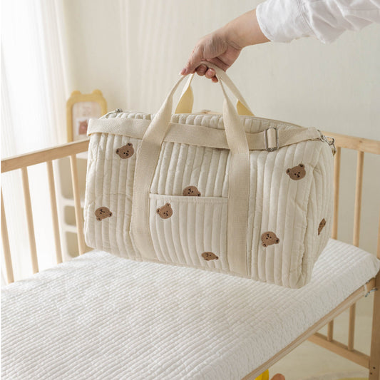 Large Capacity Lightweight Diaper and Baby Accessories Storage Boston Shoulder Bag for Moms on the Go