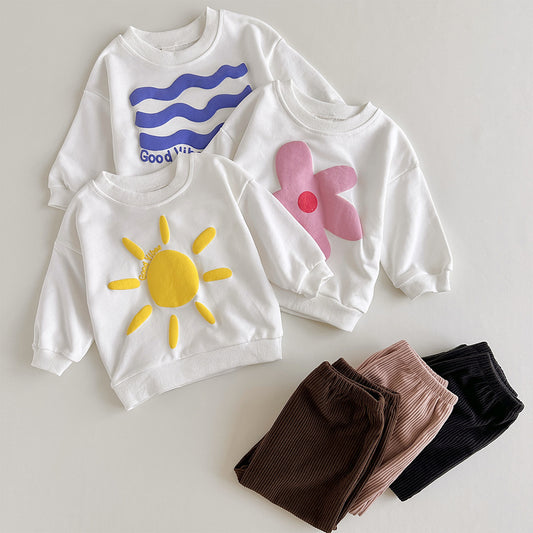 Cute Printed Baby Long-Sleeve and Pants Set: Stylish Comfort for Your Little One