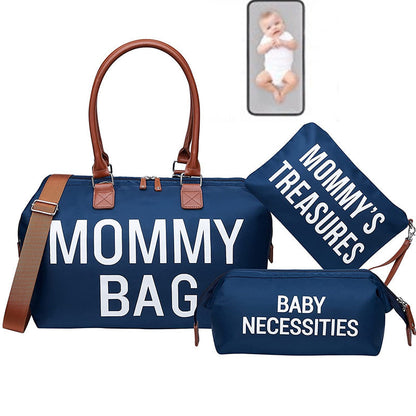Essential Travel Companion: 3-Piece Portable Bag Set Tailored for Moms on the Go!