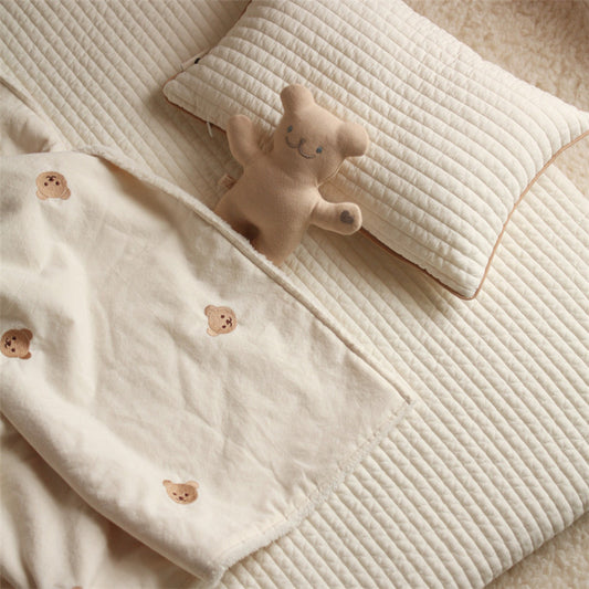 Soft and Fluffy Cute Baby Bear Blanket - Half Velvet Comfort