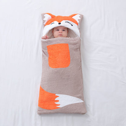 Autumn & Winter Coral Fleece Cartoon Swaddling Newborn Quilted Baby Blanket
