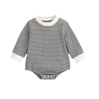 Baby Boys & Girls Long Sleeve Multi-Color Stripe Pattern Triangle Jumpsuit