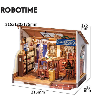 Rolife Café Miniature House Kit DG162 – 3D Wooden DIY Dollhouse with LED Light | Gift for Kids & Adults