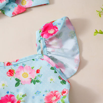 Adorable Baby Floral Ruffled Rompers - Stylish and Comfortable Infant Wear