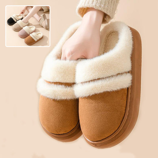 Women’s Warm Cotton Slippers – Thick Non-Slip Velvet House Shoes for Winter
