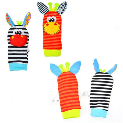 Adorable Baby Cartoon Bell Wrist Strap and Socks Set