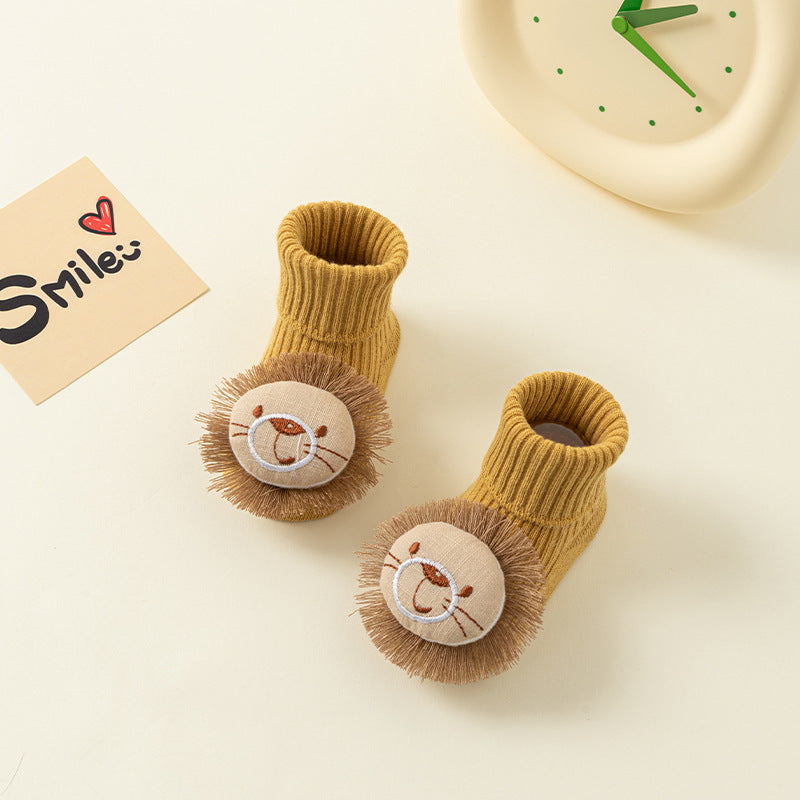 Comfortable Newborn Baby Room Socks with Double Needle Design for Non-Slip, Roomy Fit