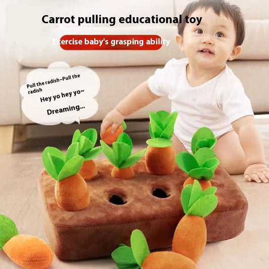 Interactive Baby Pulling Radishes Plush Toy for Action-Packed Fun and Biteable Training