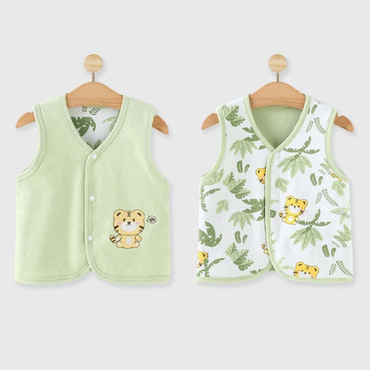 Pure Cotton Baby Reversible Vest for Spring, Summer, and Autumn - Newborn Wear
