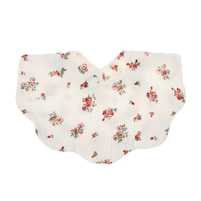 Adorable Baby Printed Saliva Towel: Soft Cotton Gauze Wavy Bib for Children