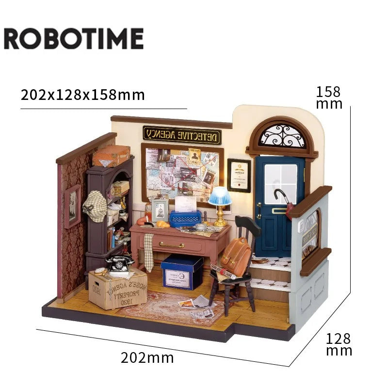 Rolife Café Miniature House Kit DG162 – 3D Wooden DIY Dollhouse with LED Light | Gift for Kids & Adults