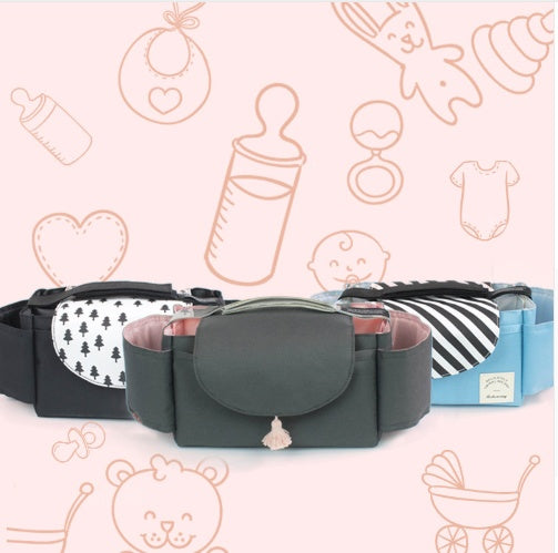 Multifunction Baby Stroller Bag Organizer - Maternity Nappy Bag with Stroller Accessories & Cup Holders - Ideal Stroller Bag