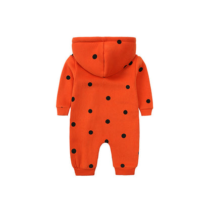 Fashion Hooded Baby Long Sleeve Fleece Jumpsuit | Cozy Infant Wear