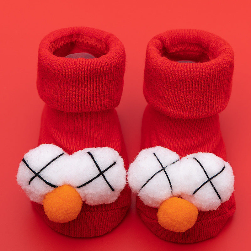 Comfortable Newborn Baby Room Socks with Double Needle Design for Non-Slip, Roomy Fit