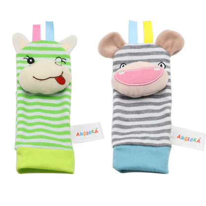Adorable Baby Cartoon Bell Wrist Strap and Socks Set