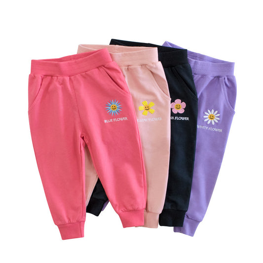 Stylish Girls' Trousers - Thin Western-Style Sports Pants for Kids' Outer Wear