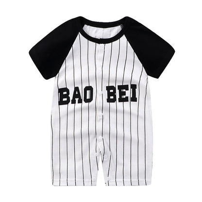Adorable Cartoon Printed Baby Cotton Pullover Romper - Soft and Comfy