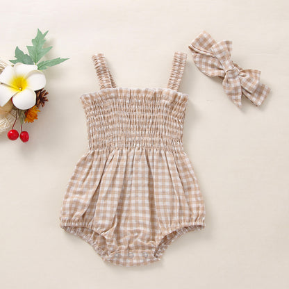 Adorable Infant Baby Girls' 2-Piece Summer Outfits: Sleeveless Frill Smock Set