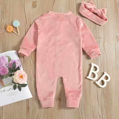 Cozy Baby Plush Infant Romper - Boneless Design for Spring and Autumn
