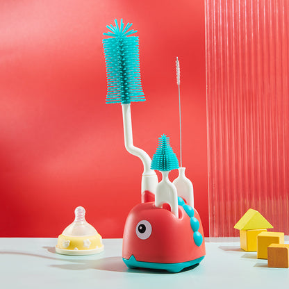 Essential Baby Bottle Brush Set with Convenient Base Nipple Attachment