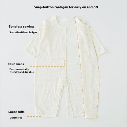 Adorable Thin Long-sleeve Newborn Jumpsuit