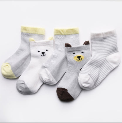 Children’s Cotton Socks Pack of 5 – Breathable Summer Socks for Boys & Girls