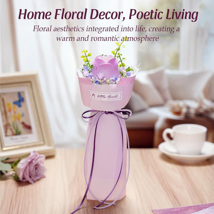 Purple Rose 3D Flower Puzzle Kit – DIY Artificial Flower Model for Home Decor & Gifts for Women