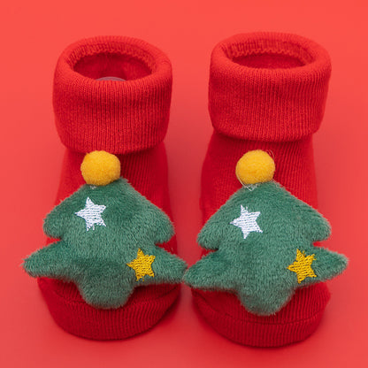 Comfortable Newborn Baby Room Socks with Double Needle Design for Non-Slip, Roomy Fit