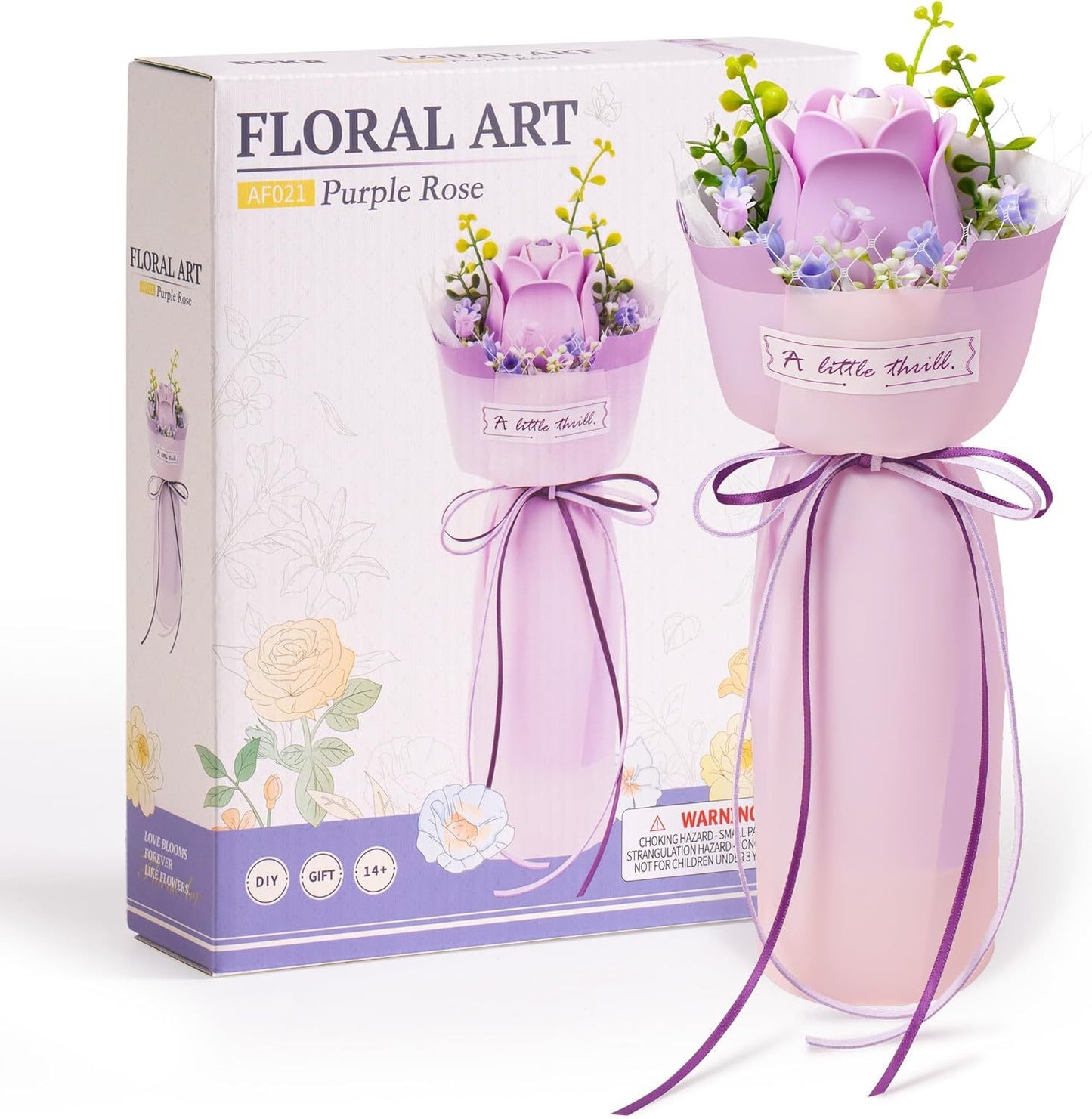 Purple Rose 3D Flower Puzzle Kit – DIY Artificial Flower Model for Home Decor & Gifts for Women
