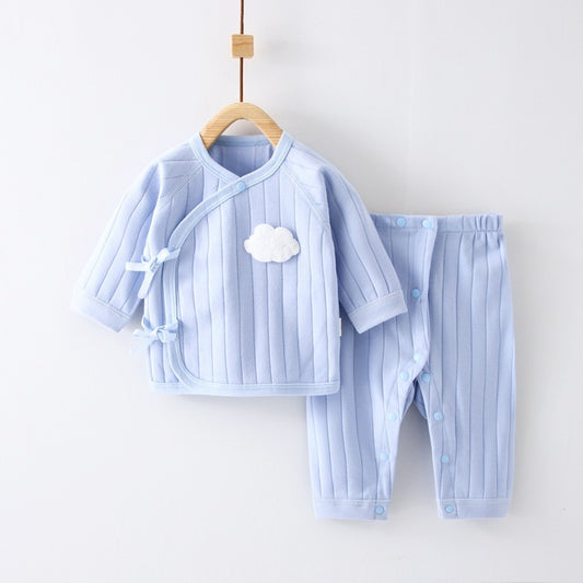 Newborn Baby Pure Cotton 2-Piece Clothes Set for Spring, Autumn, and Winter