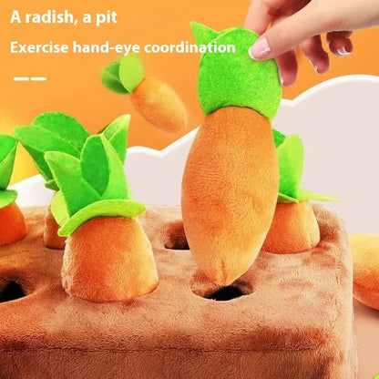 Interactive Baby Pulling Radishes Plush Toy for Action-Packed Fun and Biteable Training