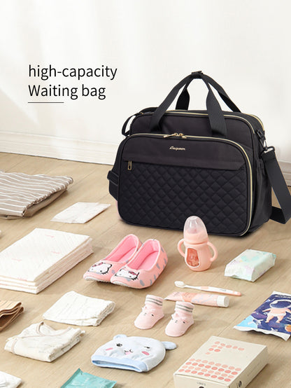 Versatile Large Capacity Oxford Cloth Diaper Bag: Hand-carrying and Crossbody Ready!