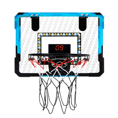 Kids Basketball Hoop with LED Lights & Audio Scoreboard – Indoor Mini Basketball Set