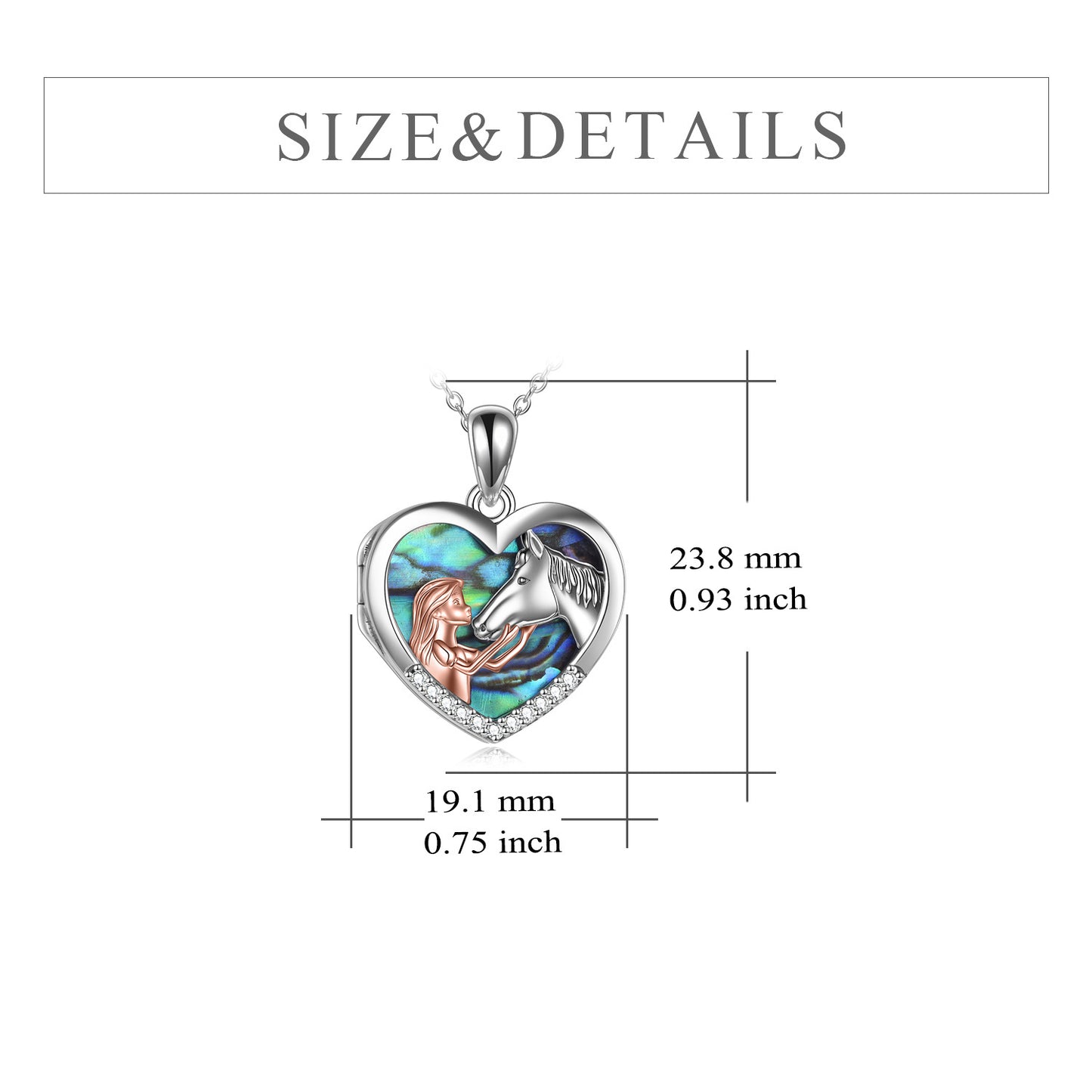 Horse Heart Pendant Necklace for Women – Elegant Jewelry Gift for Horse Lovers, Perfect for Birthday, Anniversary & Daily Wear