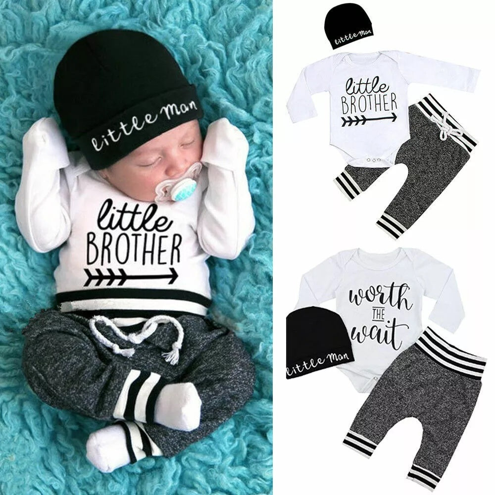 US Newborn Baby Boy & Girl Clothes Set | Tops, Romper, Bodysuit & Pants Outfits