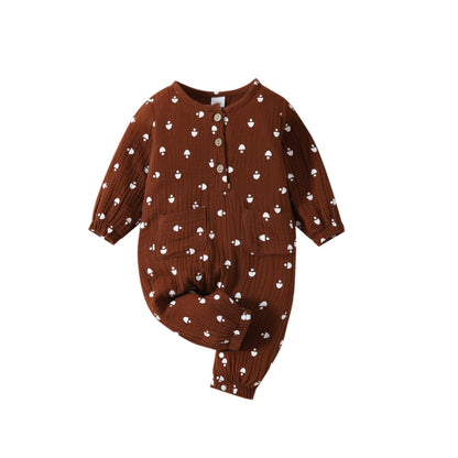 Adorable Printed Baby Cotton Long Sleeve Jumpsuit – Stylish and Comfortable