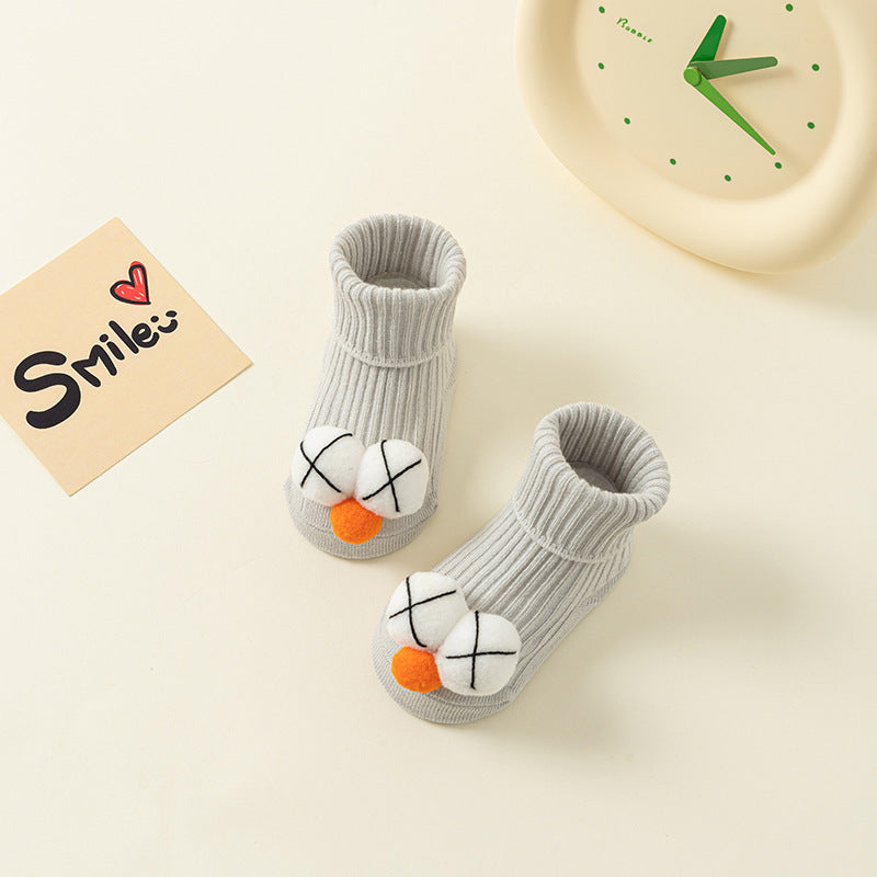 Comfortable Newborn Baby Room Socks with Double Needle Design for Non-Slip, Roomy Fit