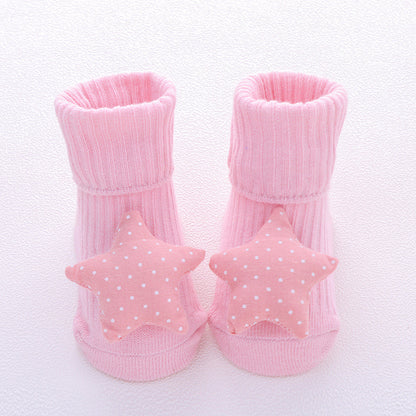 Comfortable Newborn Baby Room Socks with Double Needle Design for Non-Slip, Roomy Fit