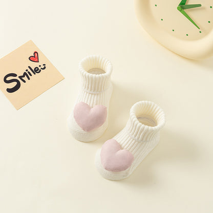 Comfortable Newborn Baby Room Socks with Double Needle Design for Non-Slip, Roomy Fit