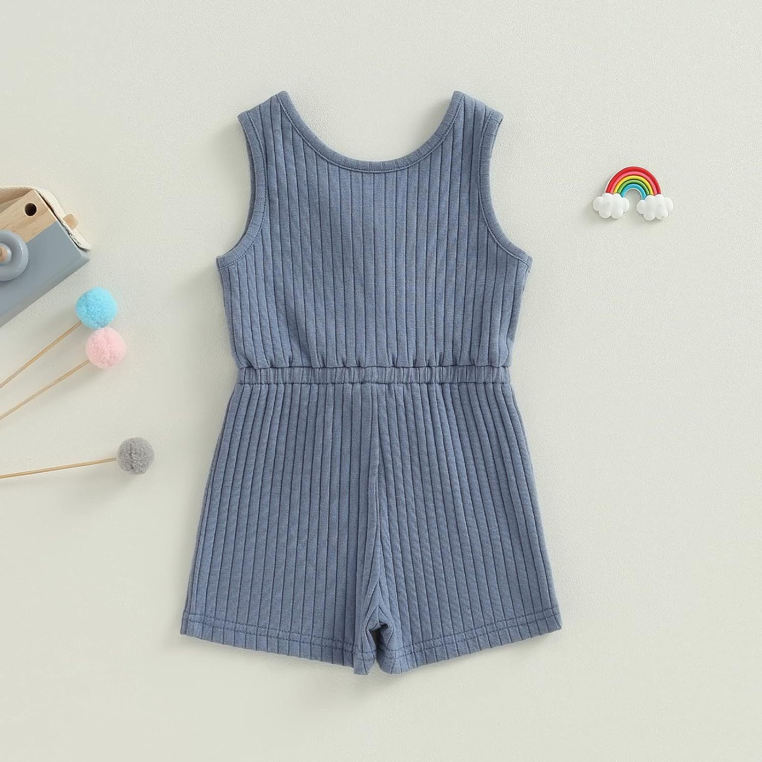 Irresistible Infant Baby Girl Ribbed Sunken Stripe Jumpsuit: Stylish Comfort for Your Little One!