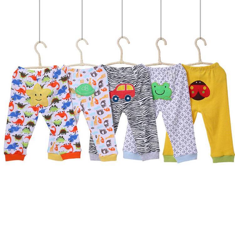 5-Pack Cartoon Print Baby Leggings | Soft Cotton Toddler Pants with Elastic Waist