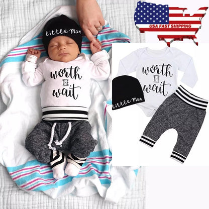 US Newborn Baby Boy & Girl Clothes Set | Tops, Romper, Bodysuit & Pants Outfits