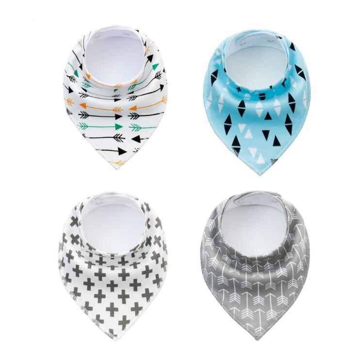 4pcs Printed Baby Bibs and Burp Cloth Set: Adorable and Absorbent Essentials