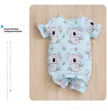 Adorable Summer Koala Print Baby Jumpsuit