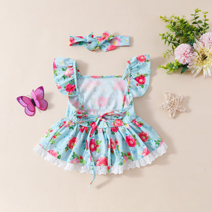 Adorable Baby Floral Ruffled Rompers - Stylish and Comfortable Infant Wear